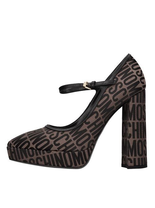 Décolleté in pelle e tessuto MOSCHINO | MN1008CC1H10130AMARRONE-NERO